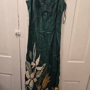 Anthropologie Elegant Green Floral Dress